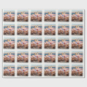 メリークリスマススノーウィーメインライトハウス ラッピングペーパー (フラット)