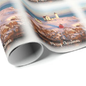 メリークリスマススノーウィーメインライトハウス ラッピングペーパー (ロールコーナー)