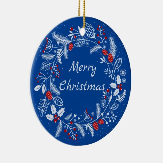 メリークリスマススノーウィーリース セラミックオーナメント (右)