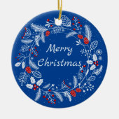 メリークリスマススノーウィーリース セラミックオーナメント (正面)