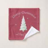 メリークリスマススノーオンホリデーツリースノーフレーク バスタオルセット (ウォッシュタオル)