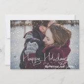 メリークリスマススノーオーバーレイフレーム写真テンプレート シーズンカード (正面)