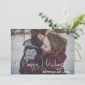 メリークリスマススノーオーバーレイフレーム写真テンプレート シーズンカード (スタンド正面)