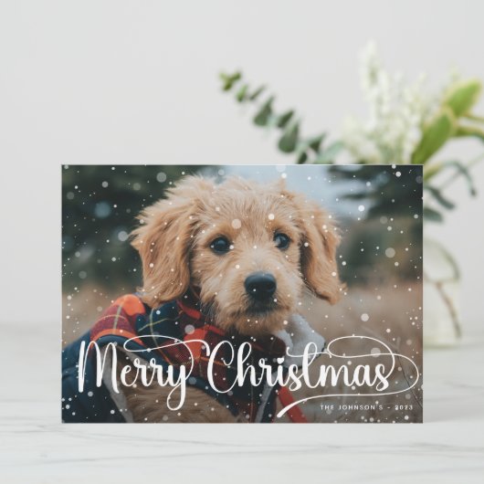 メリークリスマススノーオーバーレイ写真 シーズンカード (スタンド正面)