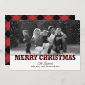 メリークリスマススノーカード |バッファロー格子 シーズンカード (正面/裏面)