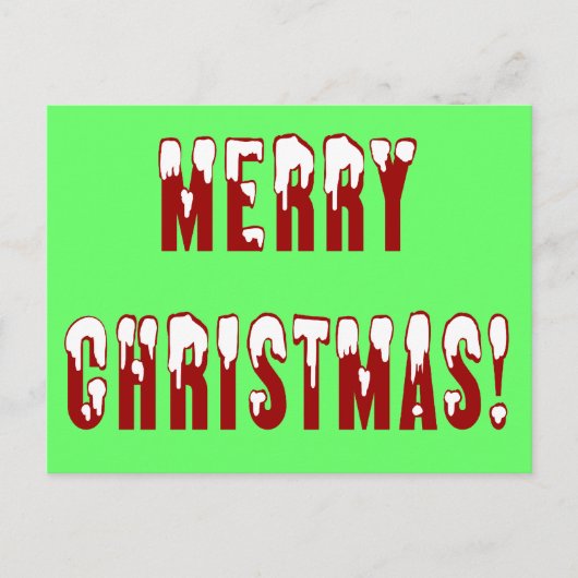 メリークリスマススノーキャップフォント シーズンポストカード (正面)