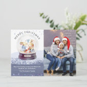 メリークリスマススノーグローブかわいいネズミ写真 (スタンド正面)