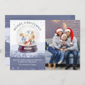 メリークリスマススノーグローブかわいいネズミ写真 (正面/裏面)