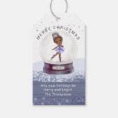 メリークリスマススノーグローブウォーターカラーバレリーナ ギフトタグ (正面)