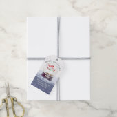 メリークリスマススノーグローブウォーターカラー格言 ギフトタグ (より糸付き)