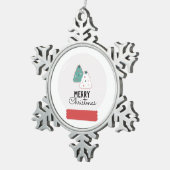 メリークリスマススノーグローブクッキー スノーフレークピューターオーナメント (右)