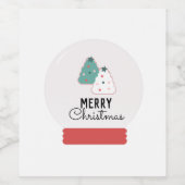 メリークリスマススノーグローブクッキー ワインラベル (シングルラベル)