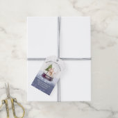 メリークリスマススノーグローブ水彩可愛いバニー ギフトタグ (より糸付き)