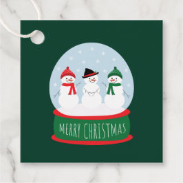 メリークリスマススノーグローブ雪だるま フェイバータグ