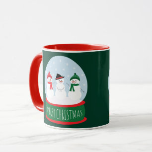 メリークリスマススノーグローブ雪だるま マグカップ