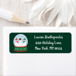 メリークリスマススノーグローブ雪だるま ラベル