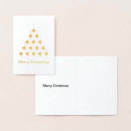 メリークリスマススノースターズツリーホリデー 箔カード