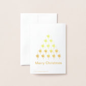 メリークリスマススノースターズツリーホリデー 箔カード (裏面封筒付き)