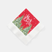 メリークリスマススノーツリークリスマスペーパーナプキン 縁ありカクテルナプキン (角)