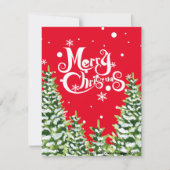 メリークリスマススノーツリークリスマスホリデーカード シーズンカード (正面)