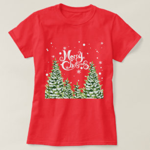 メリークリスマススノーツリークリスマスTシャツ Tシャツ