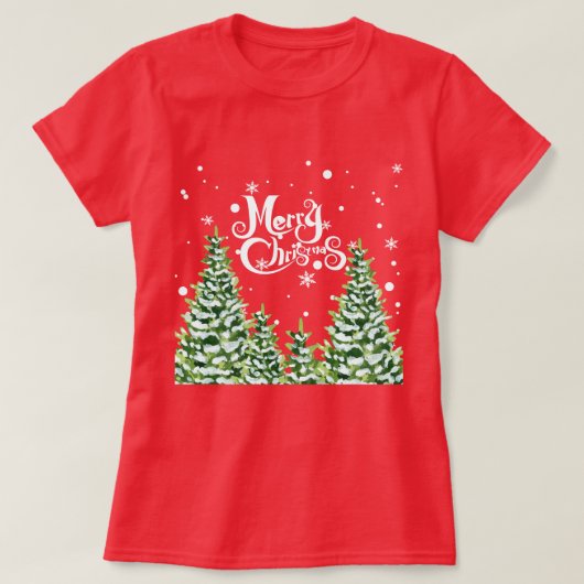 メリークリスマススノーツリークリスマスTシャツ Tシャツ (デザイン正面)
