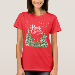 メリークリスマススノーツリークリスマスTシャツ Tシャツ