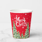 メリークリスマススノーツリーズクリスマス紙カップ 紙コップ (裏面)