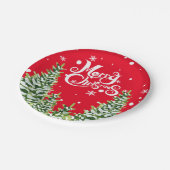 メリークリスマススノーツリーズクリスマス紙プレート ペーパープレート (アングル)