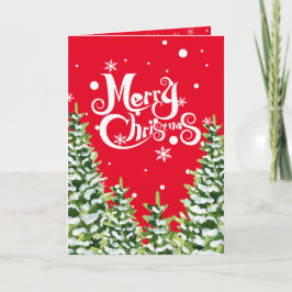 メリークリスマススノーツリーズ折り畳み招待状 招待状