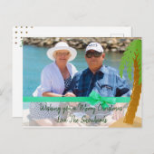 メリークリスマススノーバおもしろいードパームツリーカード シーズンポストカード (正面/裏面)