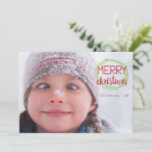 メリークリスマススノーバブルホリデーフォトカード シーズンカード (スタンド正面)