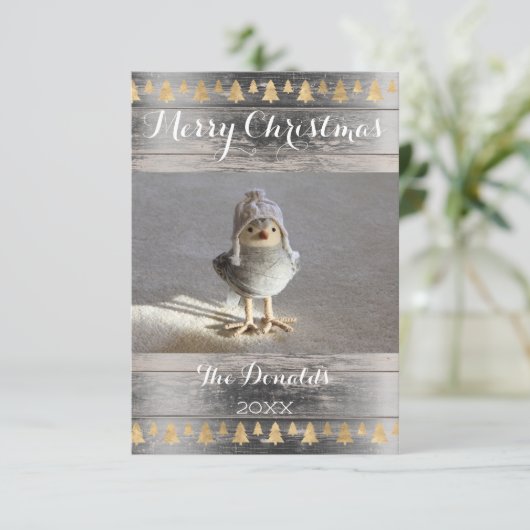 メリークリスマススノーバード金ゴールドウッドフォトコテージ 招待状 (スタンド正面)