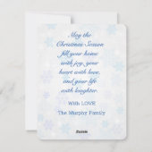 メリークリスマススノービレッジグリーティパーソナライズされたング シーズンカード (裏面)