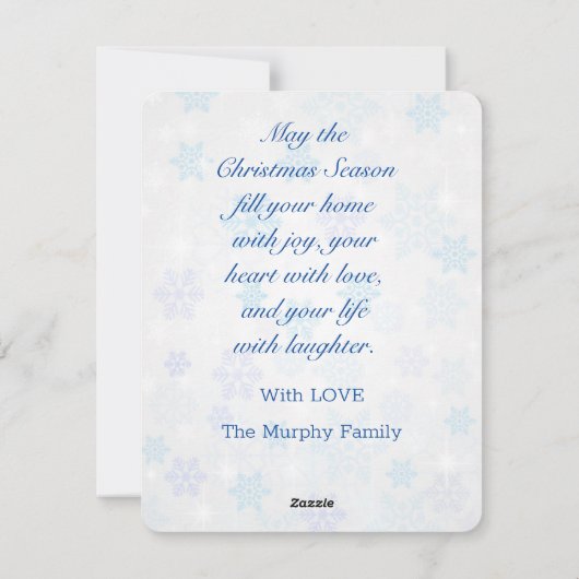 メリークリスマススノービレッジグリーティパーソナライズされたング シーズンカード (裏面)