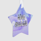 メリークリスマススノーピープルフォントブルーティントンスノー オーナメント (正面)