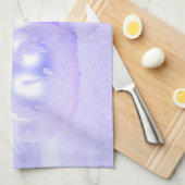 メリークリスマススノーピープルフォントブルーティントンスノー キッチンタオル (四つ折り)