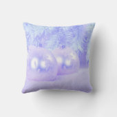 メリークリスマススノーピープルフォントブルーティントンスノー クッション (裏面)