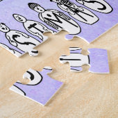 メリークリスマススノーピープルフォントブルーティントンスノー ジグソーパズル (側面)