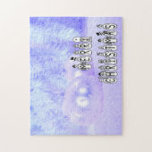 メリークリスマススノーピープルフォントブルーティントンスノー ジグソーパズル (縦)