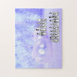 メリークリスマススノーピープルフォントブルーティントンスノー ジグソーパズル