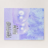 メリークリスマススノーピープルフォントブルーティントンスノー ジグソーパズル (横)