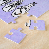 メリークリスマススノーピープルフォントブルーティントンスノー ジグソーパズル (側面)