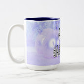 メリークリスマススノーピープルフォントブルーティントンスノー ツートーンマグカップ (左)