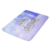 メリークリスマススノーピープルフォントブルーティントンスノー バスマット (アングル)