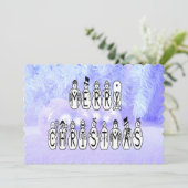 メリークリスマススノーピープルフォントブルーティントンスノー 招待状 (スタンド正面)