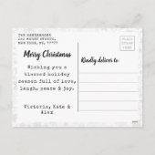 メリークリスマススノーファミリーフォト シーズンポストカード (裏面)