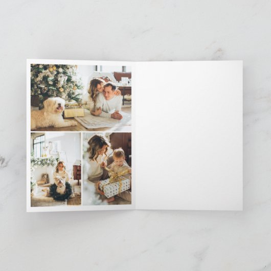 メリークリスマススノーフクロウパーソナライズされたル シーズンカード (内部)