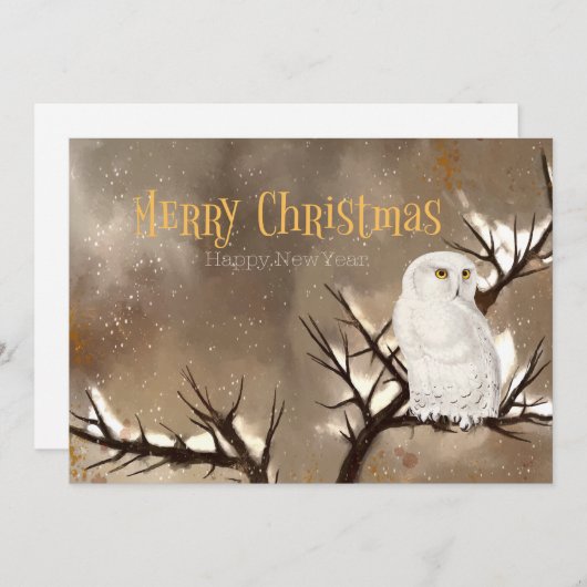 メリークリスマススノーフクロウ シーズンカード (正面/裏面)
