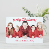 メリークリスマススノーフレークのパターカスタムン写真 シーズンカード (スタンド正面)